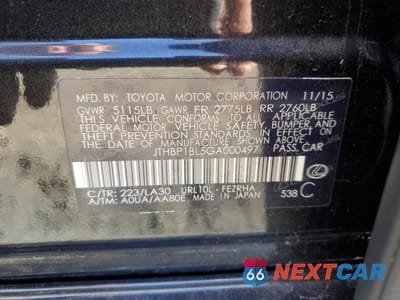 Zdjęcie 13 z 13 samochodu: 2016 LEXUS GS-F VIN:JTHBP1BL6GA000282 - miniatura