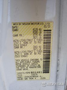 Zdjęcie 15 z 15 samochodu: 2015 NISSAN NV 2500 VIN:1N6BF0LY0FN801481 - miniatura
