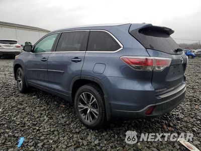 Drugie zdjęcie samochodu z przodu: 2016 TOYOTA HIGHLANDER XLE VIN:5TDJKRFH9GS343011 - miniatura