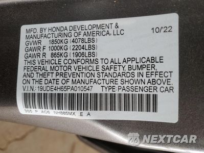 Zdjęcie 14 z 14 samochodu: 2023 ACURA INTEGRA A-SPEC TECH VIN:19UDE4H65PA010547 - miniatura