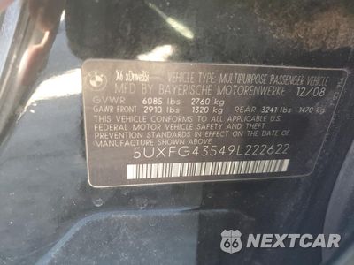 Zdjęcie 14 z 14 samochodu: 2009 BMW X6 XDRIVE35I VIN:5UXFG43549L222622 - miniatura