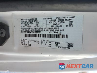 Zdjęcie 15 z 15 samochodu: 2003 FORD ECONOLINE E250 VAN VIN:1FTNE24W23HB29073 - miniatura