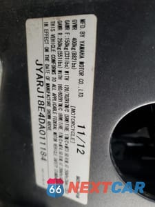 Zdjęcie 9 z 10 samochodu: 2013 YAMAHA FZ6 R VIN:JYARJ18E4DA011184 - miniatura