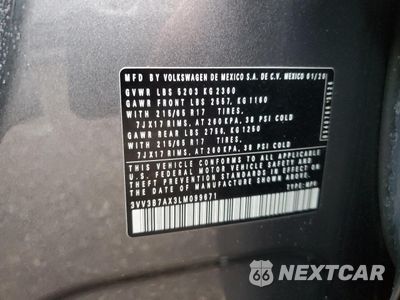 Zdjęcie 14 z 14 samochodu: 2020 VOLKSWAGEN TIGUAN SE VIN:3VV3B7AX3LM099671 - miniatura