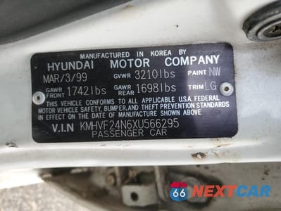 Zdjęcie 12 z 12 samochodu: 1999 HYUNDAI ACCENT GL VIN:KMHVF24N6XU566295 - miniatura