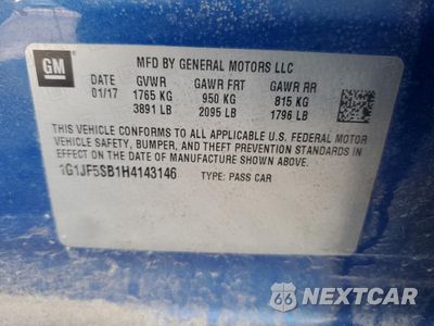 Zdjęcie 12 z 15 samochodu: 2017 CHEVROLET SONIC PREMIER VIN:1G1JF5SB1H4143146 - miniatura