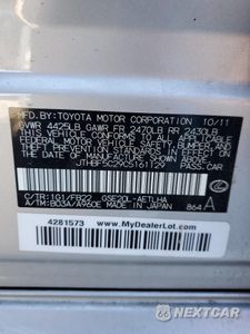 Zdjęcie 14 z 14 samochodu: 2012 LEXUS IS 250 VIN:JTHBF5C29C5161129 - miniatura