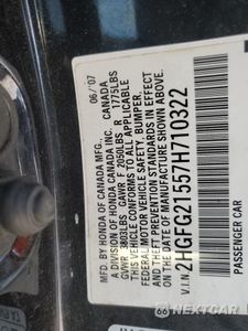 Zdjęcie 14 z 14 samochodu: 2007 HONDA CIVIC SI VIN:2HGFG21557H710322 - miniatura