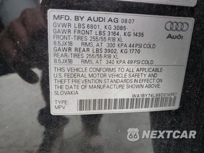 Zdjęcie 15 z 15 samochodu: 2008 AUDI Q7 3.6 QUATTRO PREMIUM VIN:WA1BY74L88D014967 - miniatura