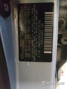 Zdjęcie 12 z 12 samochodu: 2012 HYUNDAI ACCENT GLS VIN:KMHCU4AE6CU078780 - miniatura