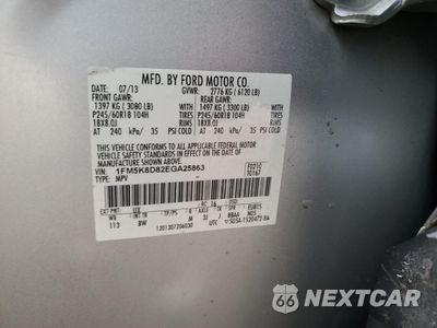 Zdjęcie 13 z 13 samochodu: 2014 FORD EXPLORER XLT VIN:1FM5K8D82EGA25863 - miniatura