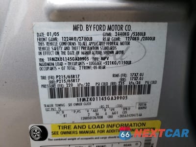 Zdjęcie 14 z 14 samochodu: 2005 FORD FREESTYLE SE VIN:1FMZK01145GA39905 - miniatura