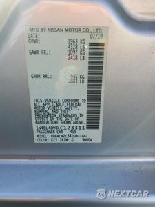 Zdjęcie 15 z 15 samochodu: 2020 NISSAN ALTIMA SV VIN:1N4BL4DV8LC123311 - miniatura