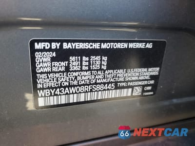 Zdjęcie 14 z 14 samochodu: 2024 BMW I4 EDRIVE 35 VIN:WBY43AW08RFS88445 - miniatura