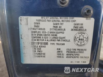 Zdjęcie 13 z 13 samochodu: 2001 CHEVROLET SILVERADO K3500 VIN:1GCJK33111F181886 - miniatura