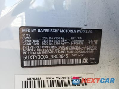 Zdjęcie 13 z 13 samochodu: 2020 BMW X3 SDRIVE30I VIN:5UXTY3C0XL9B53845 - miniatura