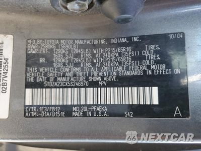 Zdjęcie 13 z 13 samochodu: 2005 TOYOTA SIENNA CE VIN:5TDZA23CX5S246970 - miniatura