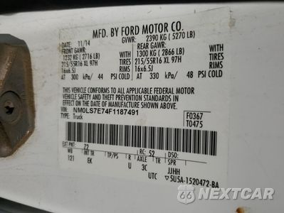 Zdjęcie 13 z 13 samochodu: 2015 FORD TRANSIT CONNECT XL VIN:NM0LS7E74F1187491 - miniatura