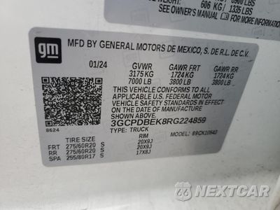 Zdjęcie 12 z 13 samochodu: 2024 CHEVROLET SILVERADO K1500 CUSTOM VIN:3GCPDBEK8RG224859 - miniatura