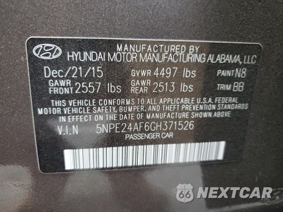 Zdjęcie 13 z 13 samochodu: 2016 HYUNDAI SONATA SE VIN:5NPE24AF6GH371526 - miniatura