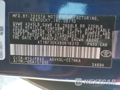 Zdjęcie 14 z 14 samochodu: 2011 TOYOTA CAMRY BASE VIN:4T1BF3EKXBU618310 - miniatura