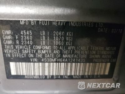 Zdjęcie 14 z 14 samochodu: 2010 SUBARU LEGACY 2.5GT PREMIUM VIN:4S3BMFH64A1241435 - miniatura