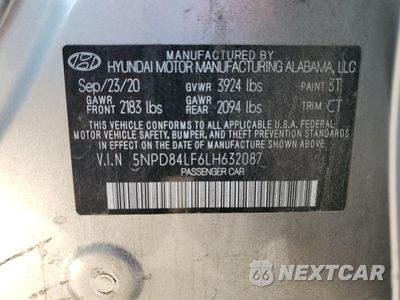 Zdjęcie 14 z 15 samochodu: 2020 HYUNDAI ELANTRA SEL VIN:5NPD84LF6LH632087 - miniatura