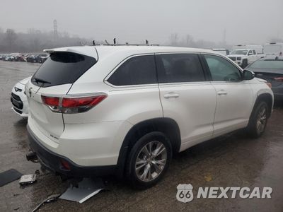 Trzecie zdjęcie samochodu z tyłu: 2014 TOYOTA HIGHLANDER LE VIN:5TDBKRFH6ES052063 - miniatura