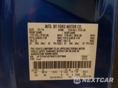 Zdjęcie 14 z 14 samochodu: 2014 FORD F150 SUPERCREW VIN:1FTFW1EF6EFC87988 - miniatura