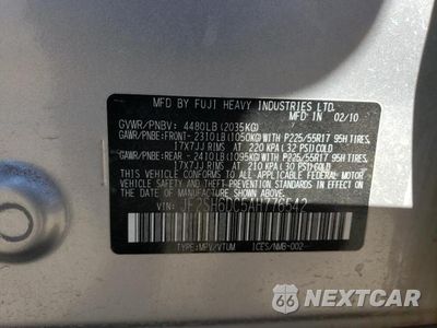 Zdjęcie 13 z 13 samochodu: 2010 SUBARU FORESTER 2.5X LIMITED VIN:JF2SH6DC5AH776542 - miniatura