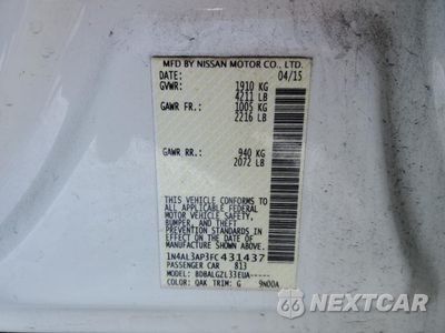Zdjęcie 15 z 15 samochodu: 2015 NISSAN ALTIMA 2.5 VIN:1N4AL3AP3FC431437 - miniatura