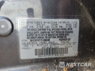 Zdjęcie 13 z 13 samochodu: 2015 NISSAN VERSA S VIN:3N1CN7AP1FL856330 - miniatura