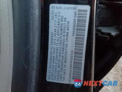 Zdjęcie 14 z 15 samochodu: 2000 VOLKSWAGEN PASSAT GLS VIN:WVWMA23B0YP300938 - miniatura
