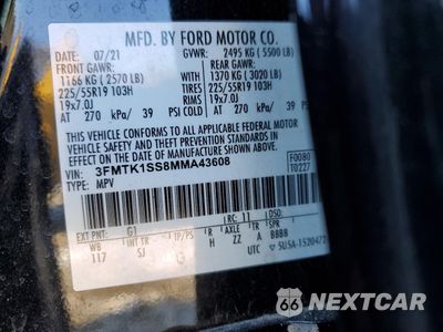 Zdjęcie 14 z 14 samochodu: 2021 FORD MUSTANG MACH-E SELECT VIN:3FMTK1SS8MMA43608 - miniatura