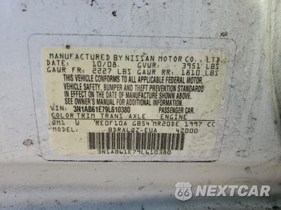 Zdjęcie 15 z 15 samochodu: 2009 NISSAN SENTRA 2.0 VIN:3N1AB61E79L610380 - miniatura