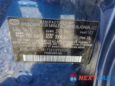 Zdjęcie 14 z 14 samochodu: 2019 HYUNDAI ELANTRA SE VIN:5NPD74LF5KH496939 - miniatura