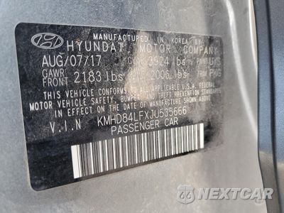 Zdjęcie 14 z 14 samochodu: 2018 HYUNDAI ELANTRA SEL VIN:KMHD84LFXJU535666 - miniatura
