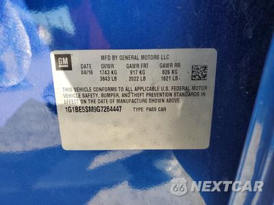 Zdjęcie 12 z 12 samochodu: 2016 CHEVROLET CRUZE LT VIN:1G1BE5SM9G7264447 - miniatura