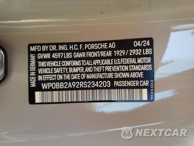 Zdjęcie 12 z 12 samochodu: 2024 PORSCHE 911 TARGA 4S VIN:WP0BB2A92RS234203 - miniatura