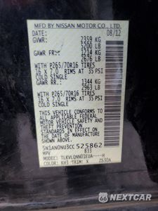 Zdjęcie 15 z 15 samochodu: 2012 NISSAN XTERRA OFF ROAD VIN:5N1AN0NU3CC525862 - miniatura