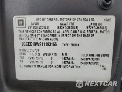Zdjęcie 14 z 14 samochodu: 2001 CHEVROLET SILVERADO C1500 VIN:2GCEC19W911193166 - miniatura
