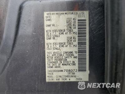 Zdjęcie 12 z 12 samochodu: 2021 NISSAN FRONTIER S VIN:1N6ED0EBXMN708072 - miniatura
