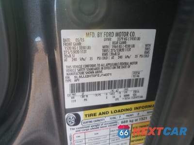 Zdjęcie 15 z 15 samochodu: 2015 LINCOLN NAVIGATOR VIN:5LMJJ2HT0FEJ14371 - miniatura