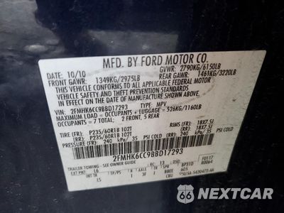 Zdjęcie 13 z 13 samochodu: 2011 FORD FLEX SEL VIN:2FMHK6CC9BBD17293 - miniatura