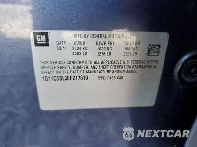 Zdjęcie 14 z 14 samochodu: 2014 CHEVROLET MALIBU 1LT VIN:1G11C5SL3EF217619 - miniatura