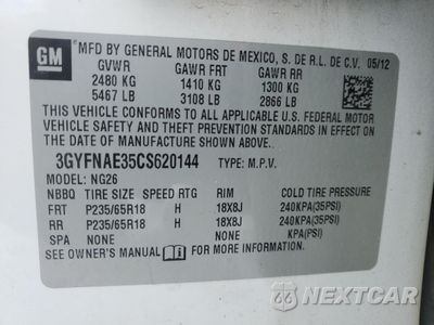 Zdjęcie 14 z 14 samochodu: 2012 CADILLAC SRX LUXURY COLLECTION VIN:3GYFNAE35CS620144 - miniatura
