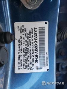 Zdjęcie 12 z 12 samochodu: 2009 HONDA CIVIC EX VIN:2HGFA168X9H330197 - miniatura