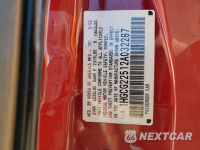 Zdjęcie 12 z 12 samochodu: 2002 HONDA ACCORD EX VIN:1HGCG22512A032287 - miniatura
