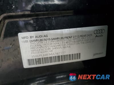 Zdjęcie 14 z 14 samochodu: 2004 AUDI S4 VIN:WAUPL68E94A162117 - miniatura