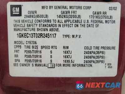 Zdjęcie 15 z 15 samochodu: 2002 GMC YUKON VIN:1GKEC13T02R245117 - miniatura